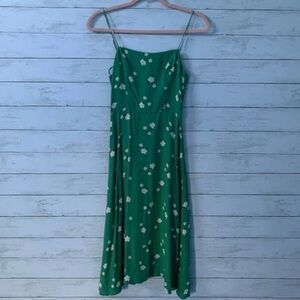 Reformation Green Floral Midi Dress